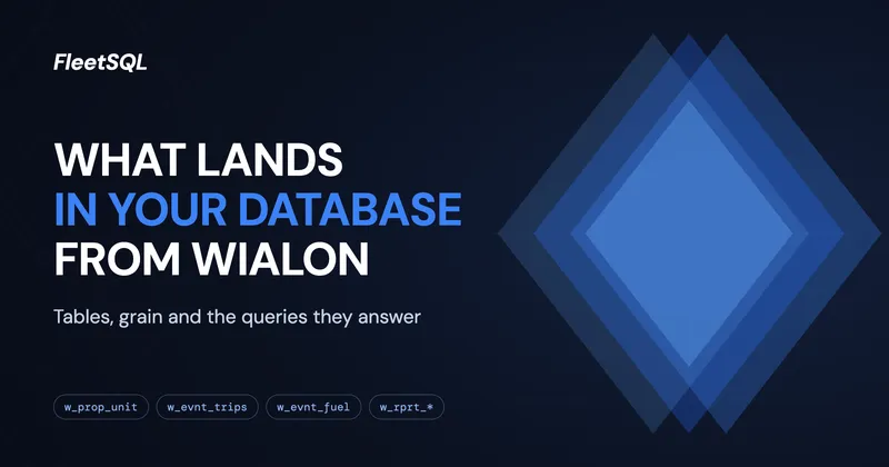 The tables a Wialon fleet lands in inside a PostgreSQL database